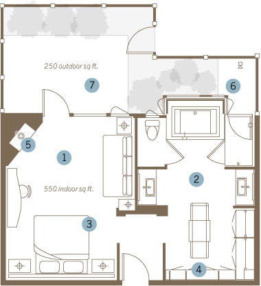 King Steam Spa Suite floorplan